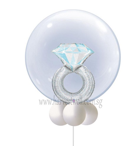 Wedding Ring Foil in Bubble Balloon